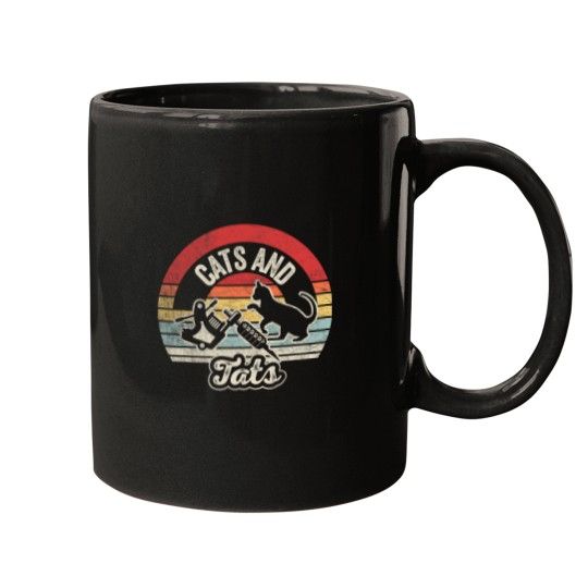 Discover Vintages Cats And Tats Cat Tattoo Lover Cats Tats Mugs