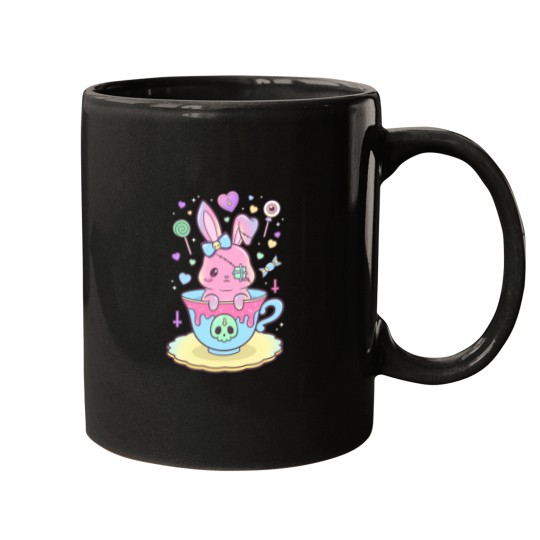Discover Kawaii Pastel Goth Cute Creepy Occult Rabbit Mugs