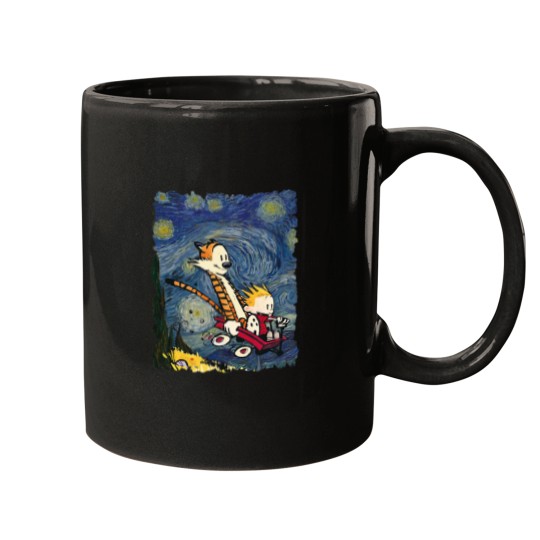 Discover Calvin and Hobbes Graphic Stary Night 1 Mugs