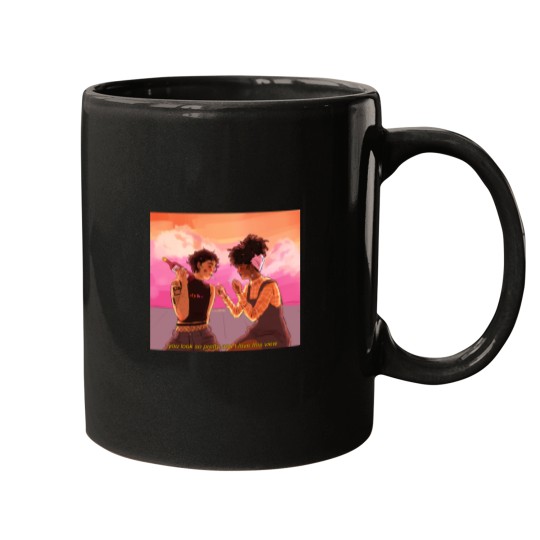 Discover you look so pretty and i love this view Mugs
