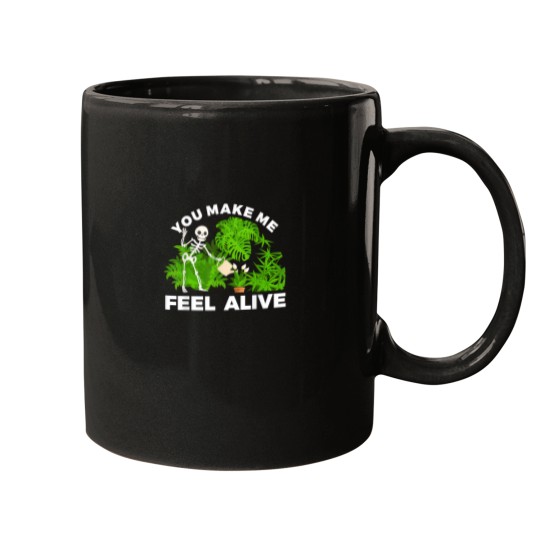 Discover You Make Me Feel Alive Halloween Plant Gardening  T-Shirt Mugs
