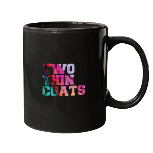 Discover 2 thin Coats - Black Background Sticker Mugs