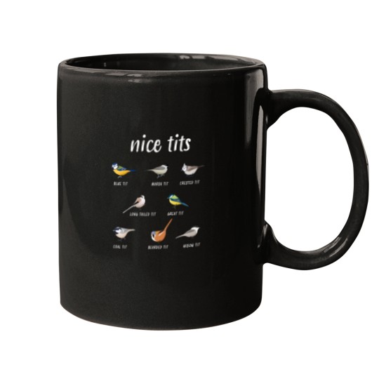 Discover Nice Tits Funny Bird Watching Gift For Birder Men And Women Mugs