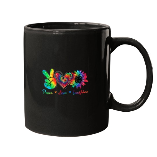 Discover Peace Love Sunshine Sunflower Hippie Tie Dye Mugs