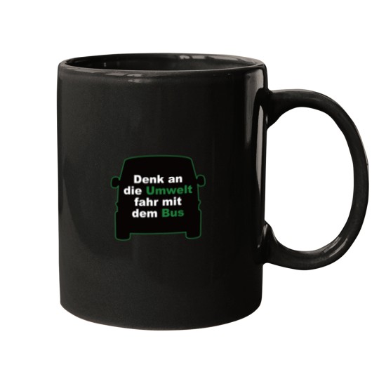 Discover Bus Environment Protection Safe Environment Green Bus Driver Active Mugs