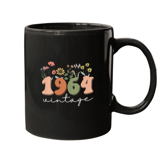 Discover Womens 60 Years Old Vintagess 1964 60th Birthday Tee Wildflower Women VNeck Mugs