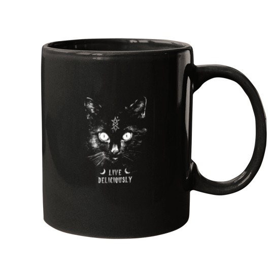 Discover Live Deliciously Witch Cat Eldritch Dreamer Lovecraftian Cthulhu Mythos Wear Mugs
