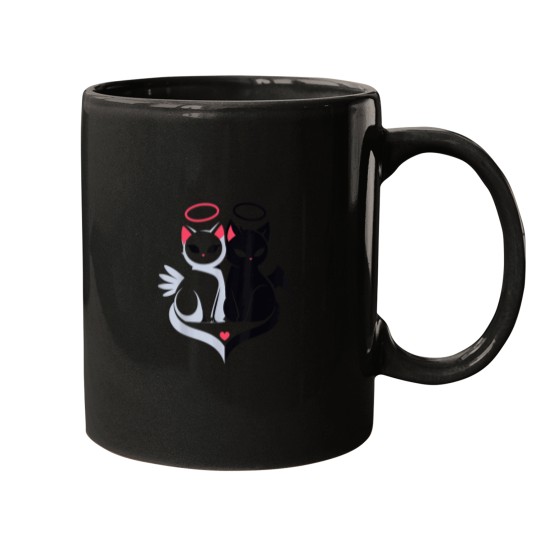 Discover Angel And Demon Cats Love Valentine 39 S Day Whi Mugs