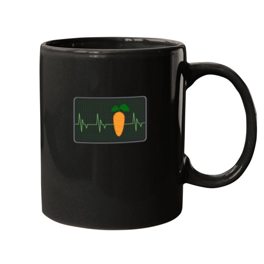 Discover Carrot Hearbeat Cool Carrot Design Mugs