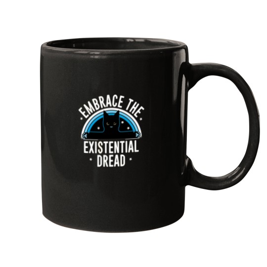 Discover Embrace The Existential Dread Funny Cat Shirt Mugs