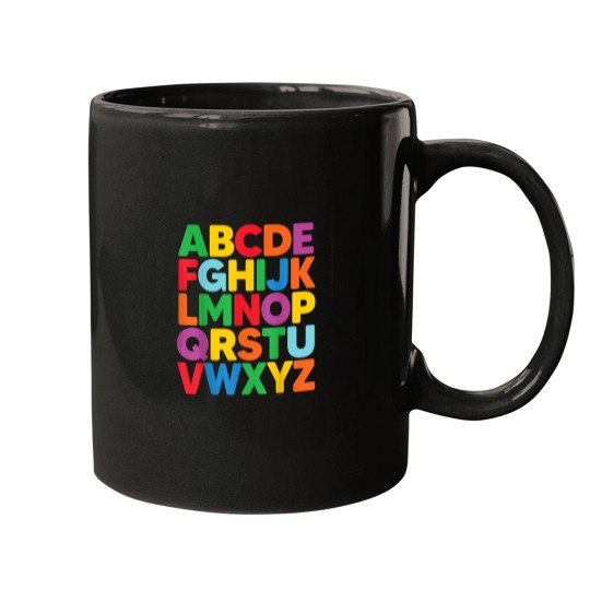 Discover ABCs Shirt Alphabet Colorful Letters Reading Kid Mugs