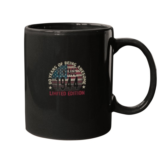 Discover 80th Birthday Gift men  born 1944 turning 80 Yea Mugs