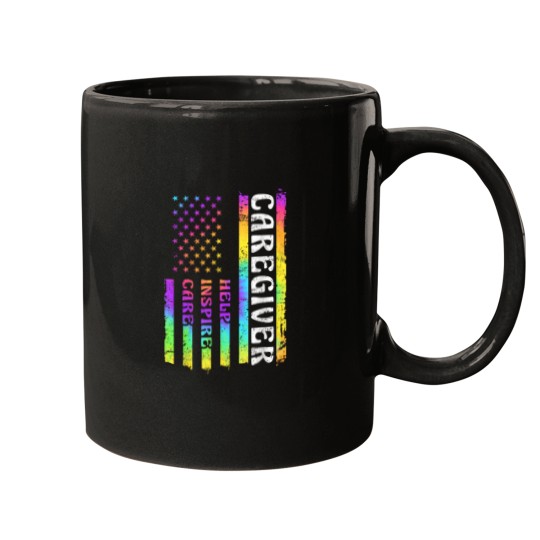 Discover Caregiver Appreciation American Watercolor Flag Help Inspire Mugs