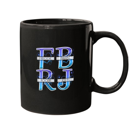 Discover Queen Initials Freddie Brian Roger John Mugs