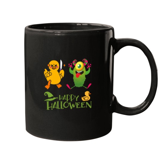 Discover Dreadful Duck of Dooom vs. Enchanted Green Monster Mugs