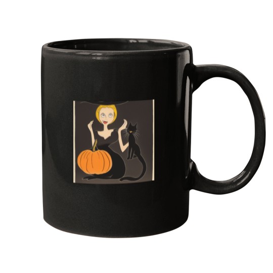 Discover Halloween Witch & Cat Mugs