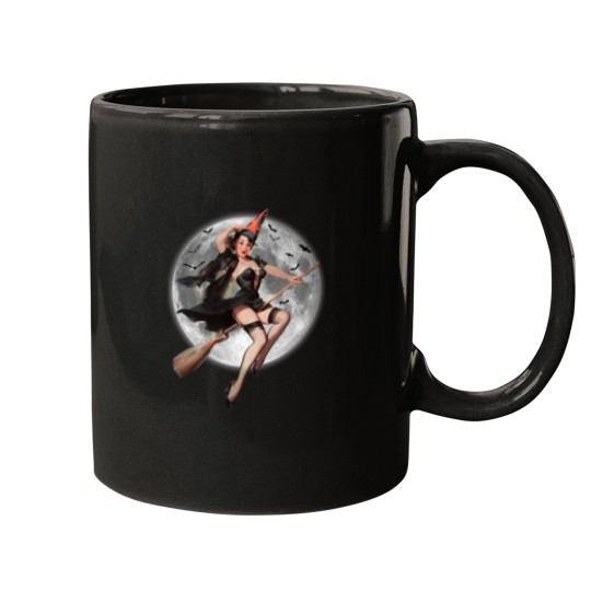Discover Halloween pin-up witch Mugs