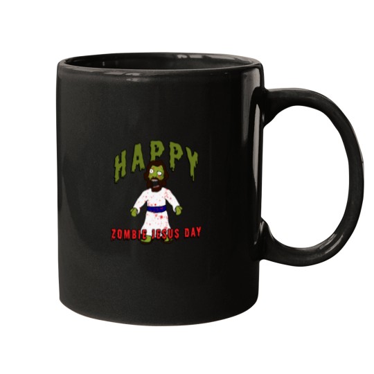 Discover Creepy Zombie Jesus wants BRAINS! Happy Zombie Jesus Day! Funny Horror creepy zombie jesus Mugs