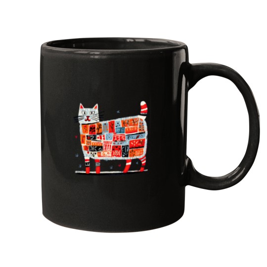 Discover abstract mosaic cat design Mugs