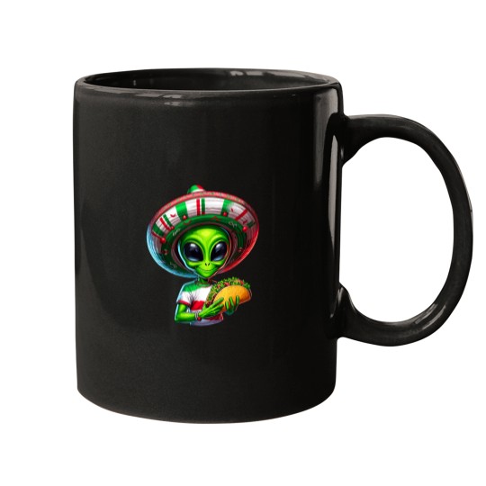 Discover Alien Taco Cinco De Mayo Men UFO Mexico Flag Som Mugs