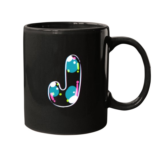 Discover Soap Bubble Monogram Letter Mugs