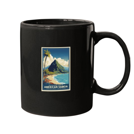 Discover A Vintages Travel Illustration of American Samoa National Park American Samoa United States Mugs