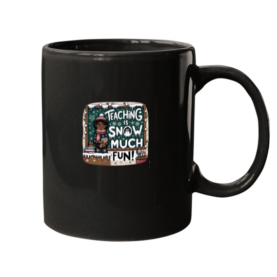 Discover Teaching is Snow Much Fun African American Teacher Winter Mugs