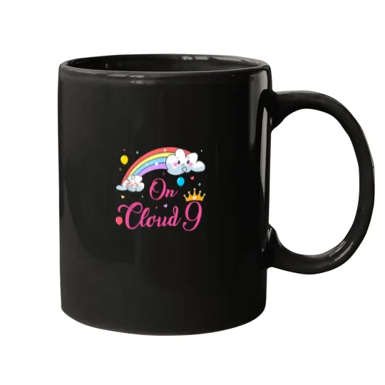 Discover 9 Year Old Birthday Decorations Rainbow On Cloud Mugs