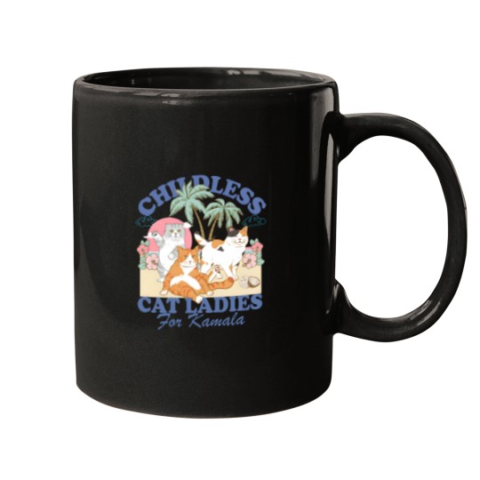 Discover Childless Cat Ladies For Kamala Mugs, Childless Cat Lady Mugs