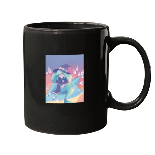 Discover Mermaid Ice Witch Flying At Sunset On Her Skate Familiar 1 Mugs