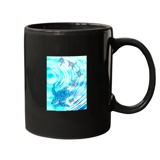 Discover Hawaiian - Polynesian Watercolor Ohana Honu(1) Mugs