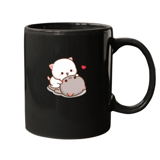 Discover Peach And Goma Mochi Cat Love Classic Mugs