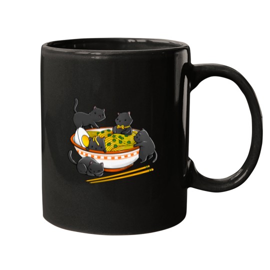 Discover Kawaii Anime Cat Japanese Ramen Noodles Mugs