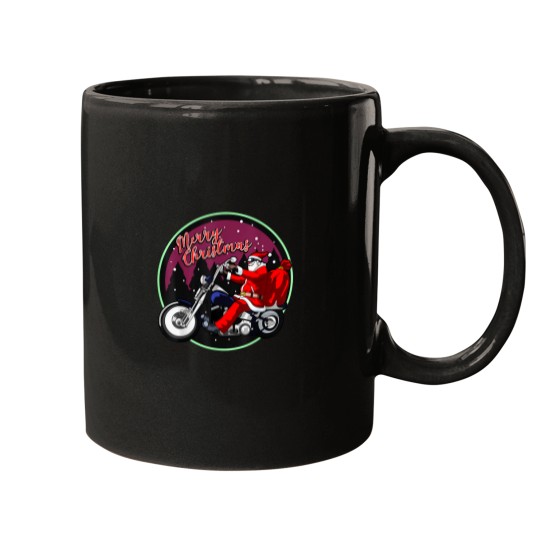 Discover Merry Christmas Santa Claus Racing Christmas Tree Mugs