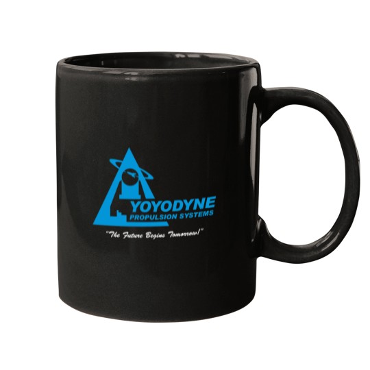 Discover Yoyodyne Propulsion Systems (white text) Mugs