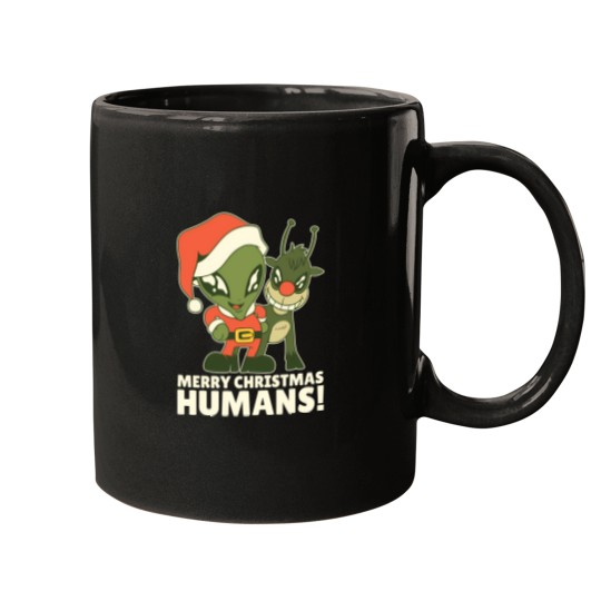 Discover Alien With Reindeer Extraterrestrial Christmas Greetings Mugs
