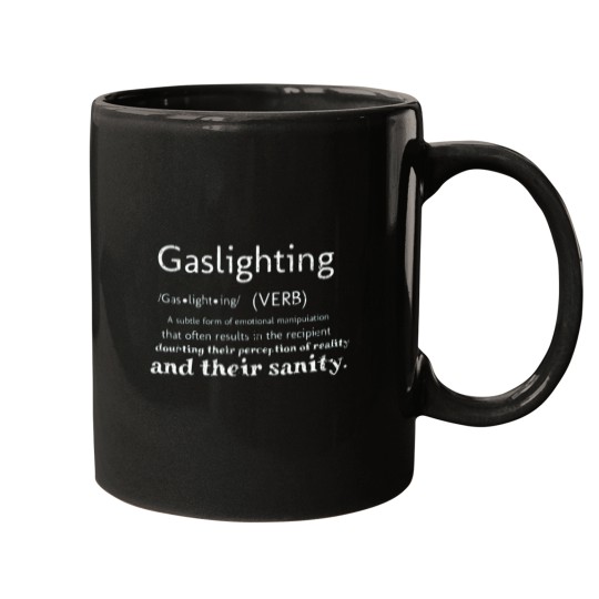 Discover Gaslighting - white lettering Mugs