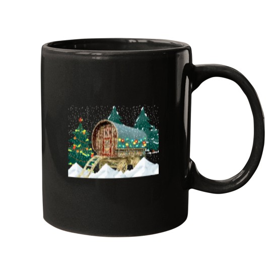 Discover Romany Gypsy Caravan Christmas Card Mugs