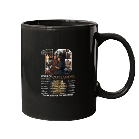 Discover Outlander Mugs, 10 Years Of Outlander 2014 2024 Signatures Mugs