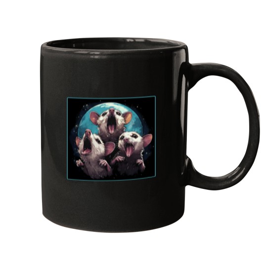 Discover Copy of Three possumss Moon 3 Opossum Funny Weird Cursed Meme Mugs