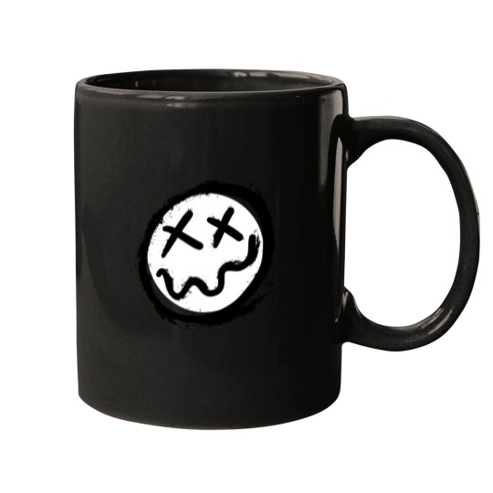 Discover Punk Smiley Face Sticker1 Mugs