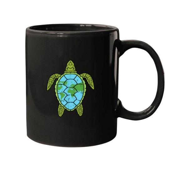 Discover Sea Turtle Planet World Earth Day Save Ocean Cli Mugs