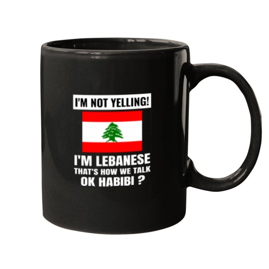 Discover Im Not Yelling Im Lebanese Lebanon Flag Funny Unisex Mugs