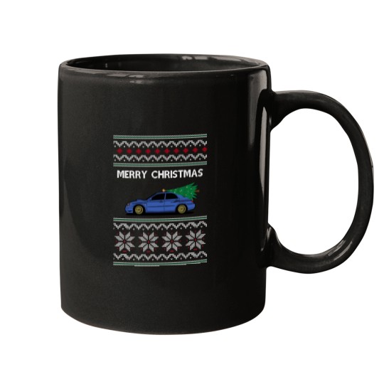 Discover WRX STI Ugly Christmas Sweatshirt Merry Christmas Subaaru Impreza JDM Gift for Car Guy Lov Mugs
