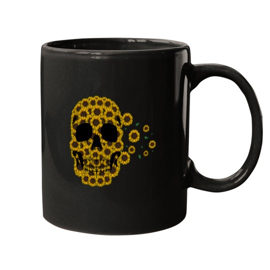 Discover Sunflower Skull Lazy Halloween Costume Cute skeletonss Mugs