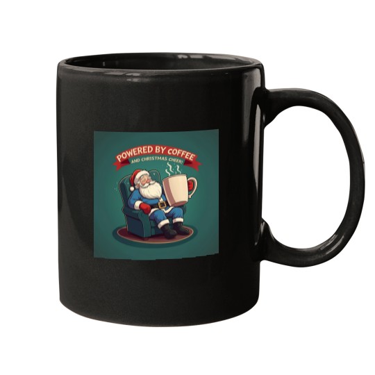 Discover Santa Claus Powered by Coffee and Cheer Mugs