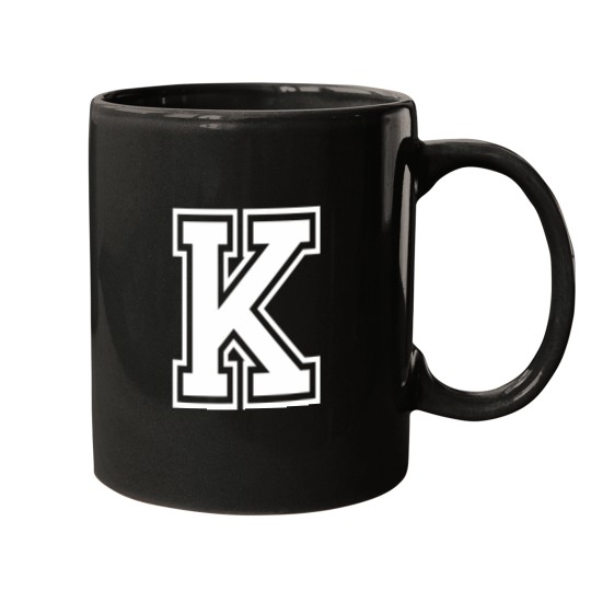 Discover Letter K Name Initial Varsity Alphabet Monogram Mugs