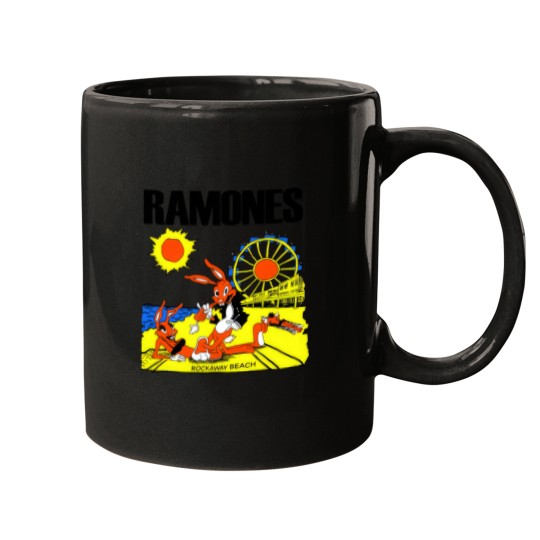 Discover Vintage 1988 Ramones Rockaway Beach Shirt, Ramones Rock Band Mugs