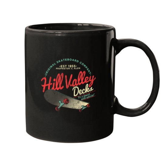 Discover Hill Valley Decks Original Skateboard Company Mugs