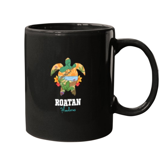 Discover Roatan Bay Islands Honduras Turtle Souvenir Mugs